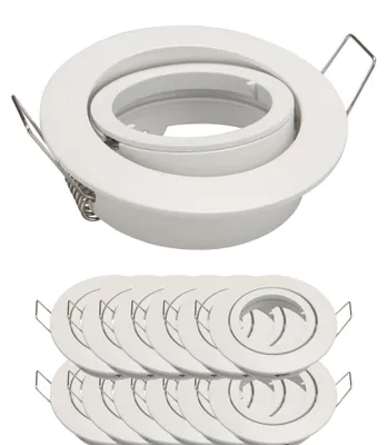 Produktbild von 10x Einbaurahmen MR16 SET Mattweiß 818-MA Ø65 mm IP20