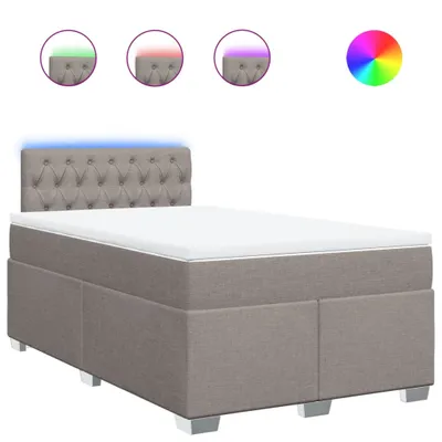 Produktbild von Boxspringbett mit Matratze Taupe 120x200 cm Stoff