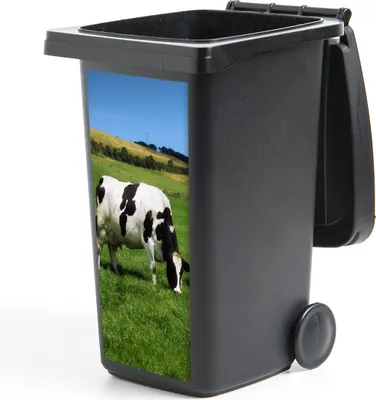 Produktbild von MuchoWow® Mülltonnenaufkleber Kuh - Tiere - Gras 38x80 cm - Behälteraufkleber - Mülleimer-Aufkleber - Container-Aufkleber