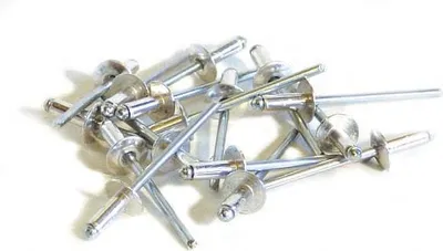 Produktbild von 500 Aluminium-/Stahlnieten, Flachkopf, Ø 3,2 x 6 mm