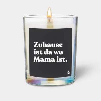 Produktbild von ChattyCandles Duftkerze Woody Zuhause ist da wo Mama ist.