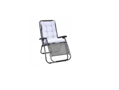 Produktbild von Loungekissen Stuhlkissen Sitzkissen mit Bändern und Rückenlehne, Sitzauflage Auflage Stuhlauflage, Bequeme Weichem für Gartenstuhl Gartenliege, Grau