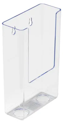 Produktbild von Wandmontierter Broschürenständer mit 1 Fach im Hochformat für 1/3 A4 transparent
