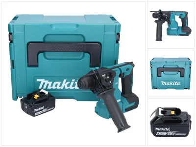 Zdjęcie produktu dla Akumulatorowa młotowiertarka Makita DHR 183 T1J 18 V 1,7 J SDS plus Brushless + 1x akumulator 5,0 Ah + Makpac - bez ładowarki