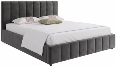 Zdjęcie produktu dla Łóżko 120x200 cm tapicerowane podwójne stelaż zagłówek ciemno szare VINCI