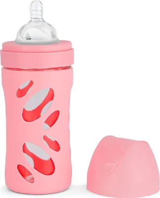 Image de Twistshake Biberon en verre anti-coliques - 260 ml | Mamelon en silicone à débit moyen | Biberon sans BPA | Convient aux bébés de 2 mois et plus | Rose