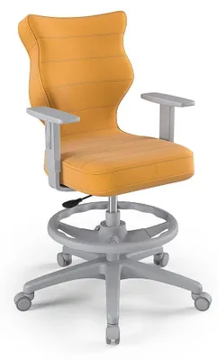 Zdjęcie produktu dla Krzesło Wzrostowe Dla Dzieci I Młodzieży, Ergonomiczne Krzesło Do Biurka, Dla Osób O Wzroście 159-188 Cm, Kolor: Dwukolorowy Szary, Wykonane Z Weluru, Z Podniesioną Podnóżkiem