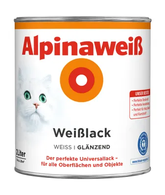 Produktbild von Alpina Weißlack glänzend alpinaweiß 2 l