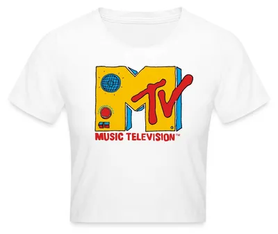 Produktbild von Spreadshirt MTV Music Television Radio-Logo Crop Top, M, Weiß