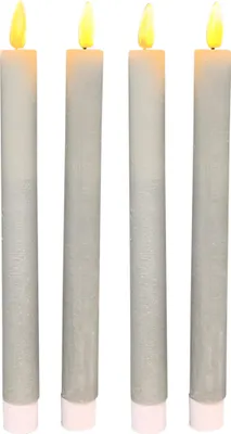 Produktbild von LED Stabkerzen Grau im 4er Set, in Ø 2,2 x 22 cm gerade