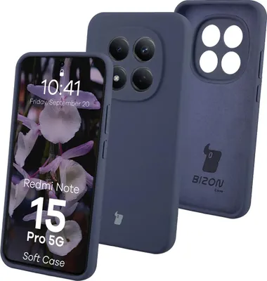 Produktbild von Silikon Handyhülle für Xiaomi Redmi Note 15 Pro 5G, Bizon Soft Case, Dunkelblau