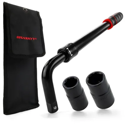 Produktbild von Radmutternschlüssel Radkreuz Radschlüssel - Teleskop 355-530 mm - 1/2 Zoll - 17/19 mm und 21/23 mm - Mit Bandschlüssel und Aufbewahrungstasche