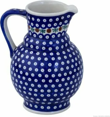 Produktbild von Bunzlauer Keramik 1,75L Krug – traditionelle Kanne mit bauchiger Form & schmalem Hals, Nachbildung 41