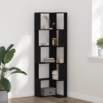 Zdjęcie produktu dla Maison Exclusive - Regał na książki, 5 półek, 50 x 50 x 179 cm, kolor czarny, imitacja dębu