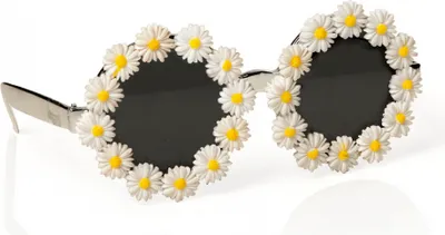 Produktbild von Sonnenbrille mit weißen Margeriten als Kostümzubehör