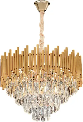 Produktbild von TOOLIGHT Hängelampe Mit Kristallen G062-Cp 50Cm Gold Gold
