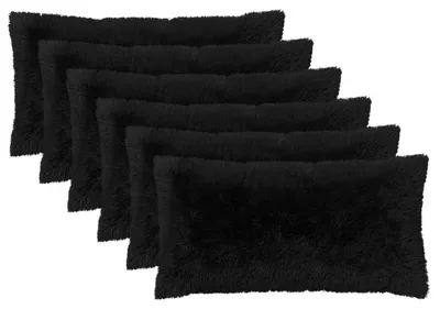 Immagine prodotto di Cuscini decorativi vidaXL, confezione da 6, colore nero, HEERLEN, 40 x 70 cm, tessuto in pile poliestere
