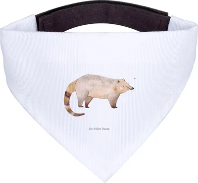 Produktbild von Mr. & Mrs. Panda Halstuch Für Hunde Nasenbaer - Weiß - Geschenk, Rüsselbär, Nasenbären, Hund, Tuch, Bär, Lustige Sprüche, Nasenbär, Schal