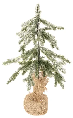 Produktbild von Künstlicher beschneiter LED Tannenbaum batteriebetrieben im Jutesack