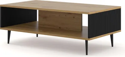 Produktbild von FURNLUX Couchtisch Ravenna B Beige Und Schwarz 90cm / Hauptfarbe: Braun / Abmessungen: 90 x 43 x 60 cm