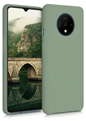 Produktbild von kwmobile Handyhülle für OnePlus 7T Hülle - Case Silikon - Kabelloses Laden - Schutzhülle Cover in Graugrün