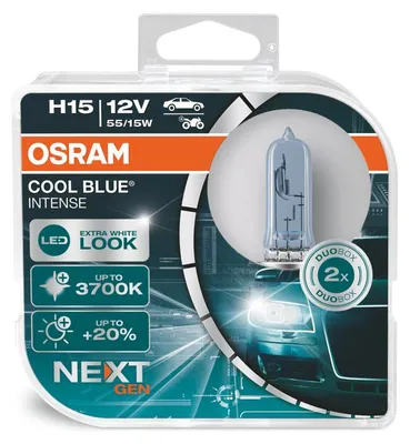 2x H15 OSRAM COOL BLUE INTENSE NEXT GENERATION Lampen Birnen Scheinwerfer – Produktansicht
