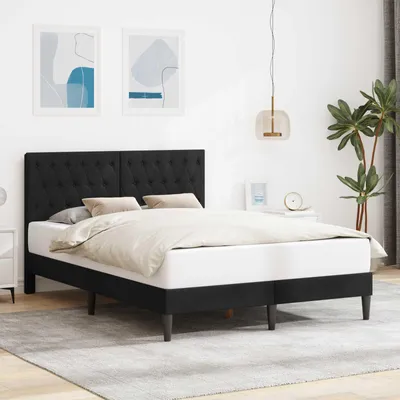 Obrázek produktu pro Maison Exclusive – postel s čelem, černá, 120 x 190 cm, samet