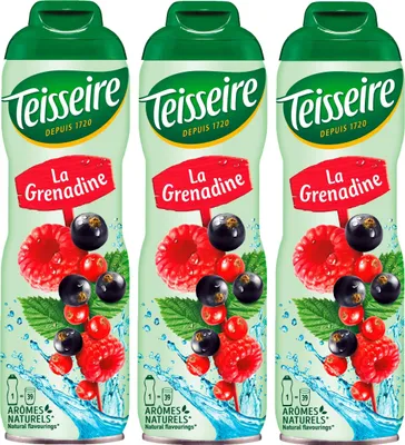 Produktbild von Teisseire Getränke-Sirup Grenadine 600ml - Intensiv im Geschmack (3er Pack)