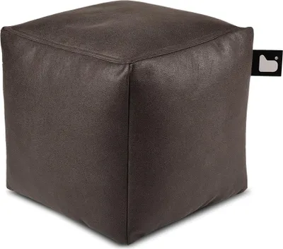 Productafbeelding van Extreme Lounging - b-box luxe - vierkante poef - voor binnenshuis - comfortabel, leerlook materiaal - 40x40 cm - Slate (kleur)