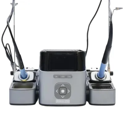 Imagen del producto de Estación de soldadura inteligente T420D: compatible con mangos y puntas de soldadura C245/C210/C115. Ideal para reparaciones de componentes SMD. Voltaje: 220 V