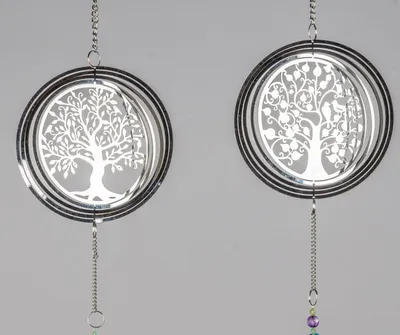 Produktbild von formano 2er Set Girlande Baum 45 cm Fensterdeko Hänger hängend Silber Hängedeko