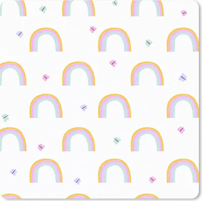 Produktbild von MuchoWow® Mauspad Mousepad Regenbogen - Schmetterling - Baby 20x20 cm - Mousepads - Maus Mat - Pad - Mausunterlage - Desk Mat - Bureauartikeln