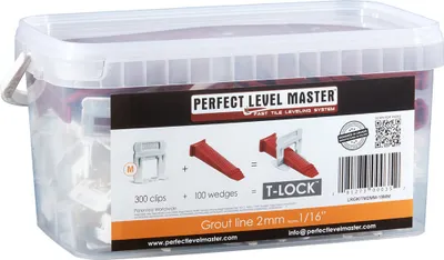 Produktbild von Verlegehilfe Set Laschen 300St. Fuge 2mm+Keile 100 St. Fliesendicke 8-14mm PLM