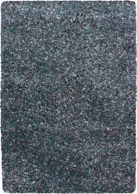 Produktbild von Teppich Wohnzimmer Hochflor Blau 120x170 Rechteck Meliertes Design