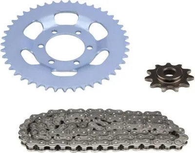 Produktbild von Kettensatz 3-teilig silber 11/45 Zähne für Zündapp ZD 20 25 Typ 446-400 446-420 / ZD 50 Typ 446-422 / ZS 25 Typ 460-05 -