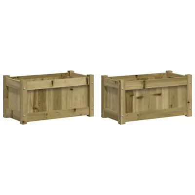 Image de vidaXL Bac à plantes 2 pcs. Bois de pin imprégné