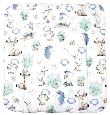 Produktbild von TupTam Baby Wickeltischauflage mit Baumwollbezug Gemustert, Farbe: Rehe / Igel, Größe: 75 x 85 cm