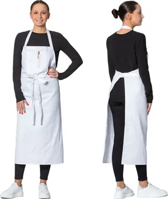 Produktbild von Schürze mit Latz 65% Baumwolle, 35% Polyester, weiß