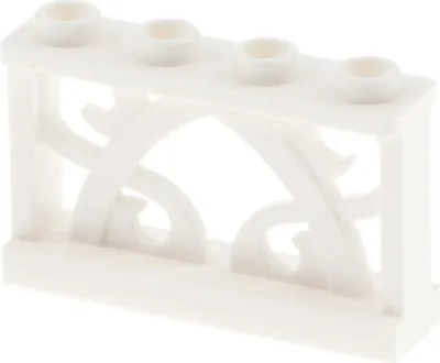 Image de 1x Lego Ornement de clôture 1x4x2 blanc grille Disney Castle 71040 6097236 19121