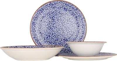 Obrázek produktu pro Sada nádobí Bone (Medium) - Edera Cobalt - 24 kusů - 6 osob - porcelán