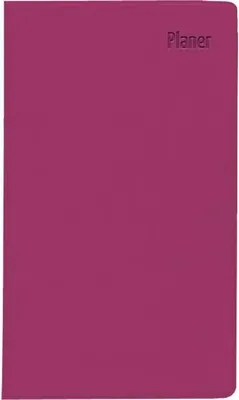 Immagine prodotto di Agenda tascabile Leporello PVC rosso 2025 - Calendario da ufficio 9,5x16 cm - 1 mese su 1 pagina - rubrica separata - pieghevole - blocco note - 501-1013