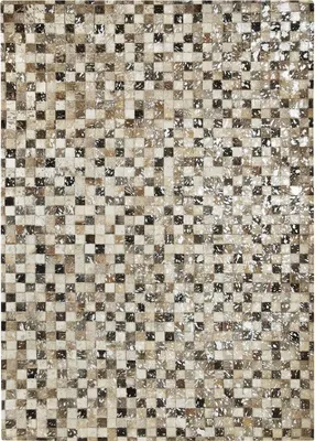Produktbild von Teppich Leder recycelt Karomuster grau bunt mehrfarbig 160x230