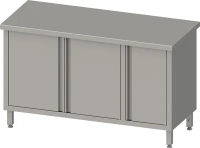 Produktbild von Arbeitsschrank mit Flügeltüren 2000x600x850 mm, mit Flügeltürschrank rechts, ohne Aufkantung, verschweißt