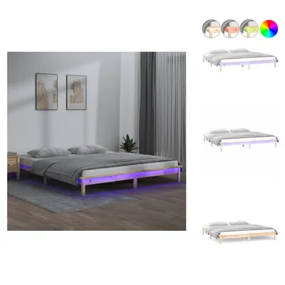 Immagine prodotto di vidaXL Letto in legno massiccio con LED 180x200 cm - Letti e strutture letto