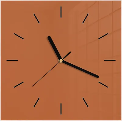 Produktbild von Wanduhr aus Glas mit Motiv Brauner Hintergrund- 30 x 30 cm - inkl. Aufhängesystem