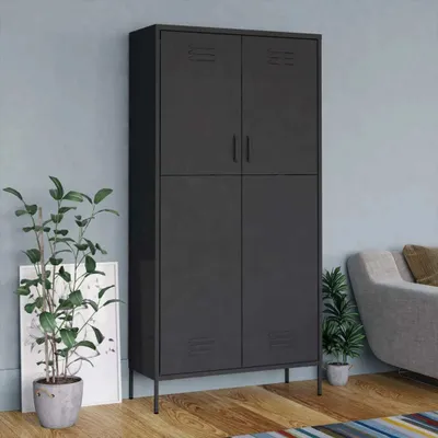 Produktbild von vidaXL Kleiderschrank Anthrazit 90x50x180 cm Stahl