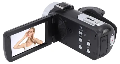 Obrázek produktu pro 4K videokamera, 80 MP, HD, 3palcový displej s otočením o 270 stupňů, 18násobný digitální zoom, videokamera s LED bleskem na cesty