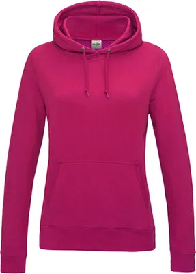 Produktbild von Just Hoods JH001F | Girlie College Hoodie / Kapuzenpullover / WRAP  - Farbe: Hot Pink - Größe: L