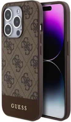 Obrázek produktu pro Pouzdro Guess 4G Stripe Logo MagSafe iPhone 15 Pro Max Brown