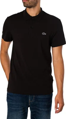 Produktbild von Lacoste Poloshirt aus Baumwollmischung in normaler Passform, Schwarz L